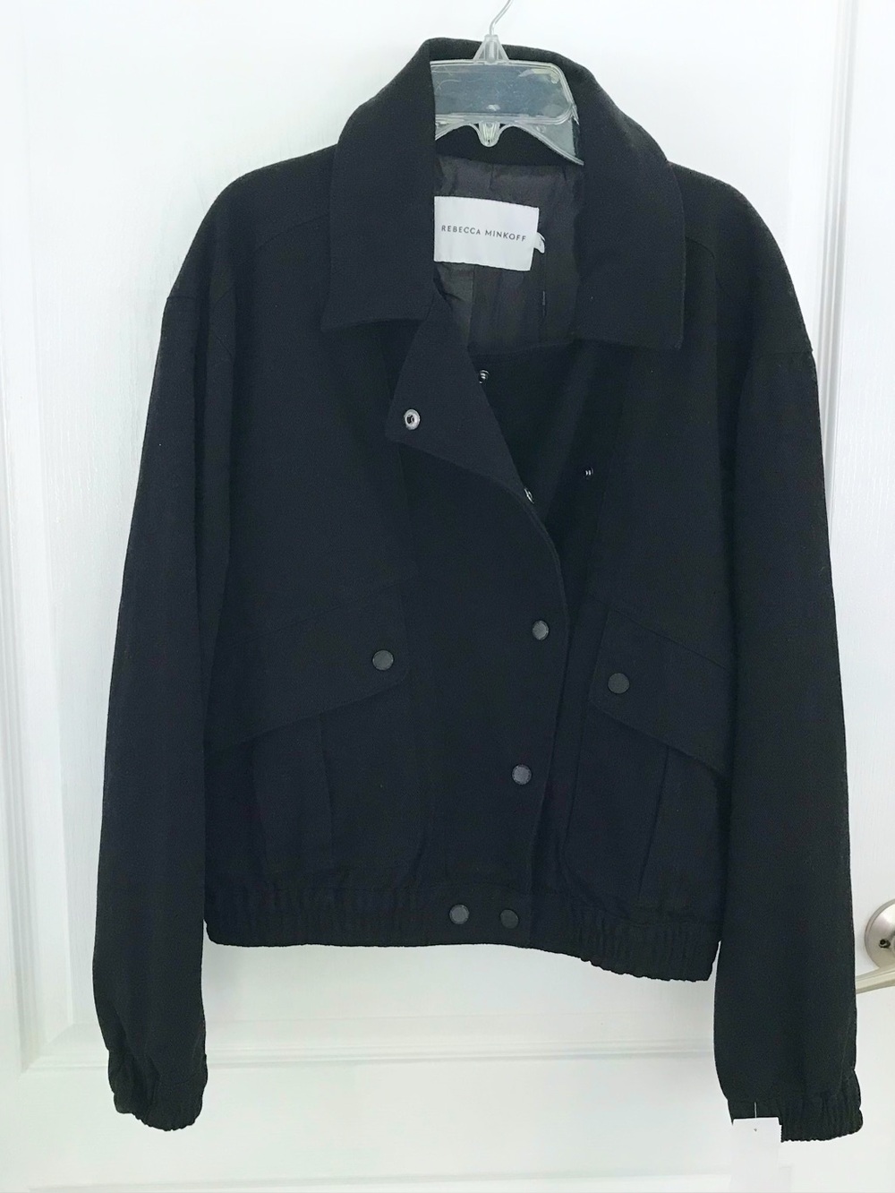 Rebecca Minkoff Black Cropped Utility Jacket, SzS, NWT